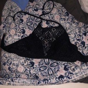 Two black bikini tops